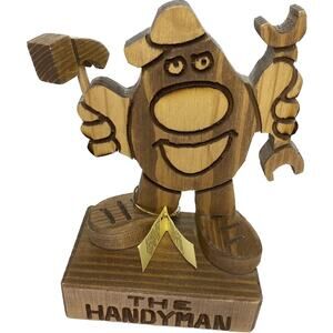 Don Mars Originals ® THE MECHANIC Wood Wooden Figurine New W Tag Man cave Gift